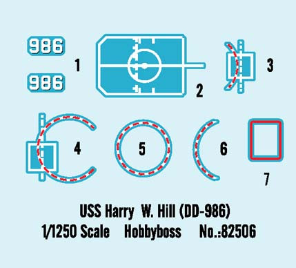 1/1250 HARRY W. HILL       (DD-986) - 82506