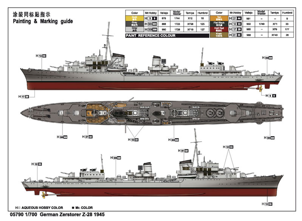 1/700 GERMAN Z-28, 1945 - 5790