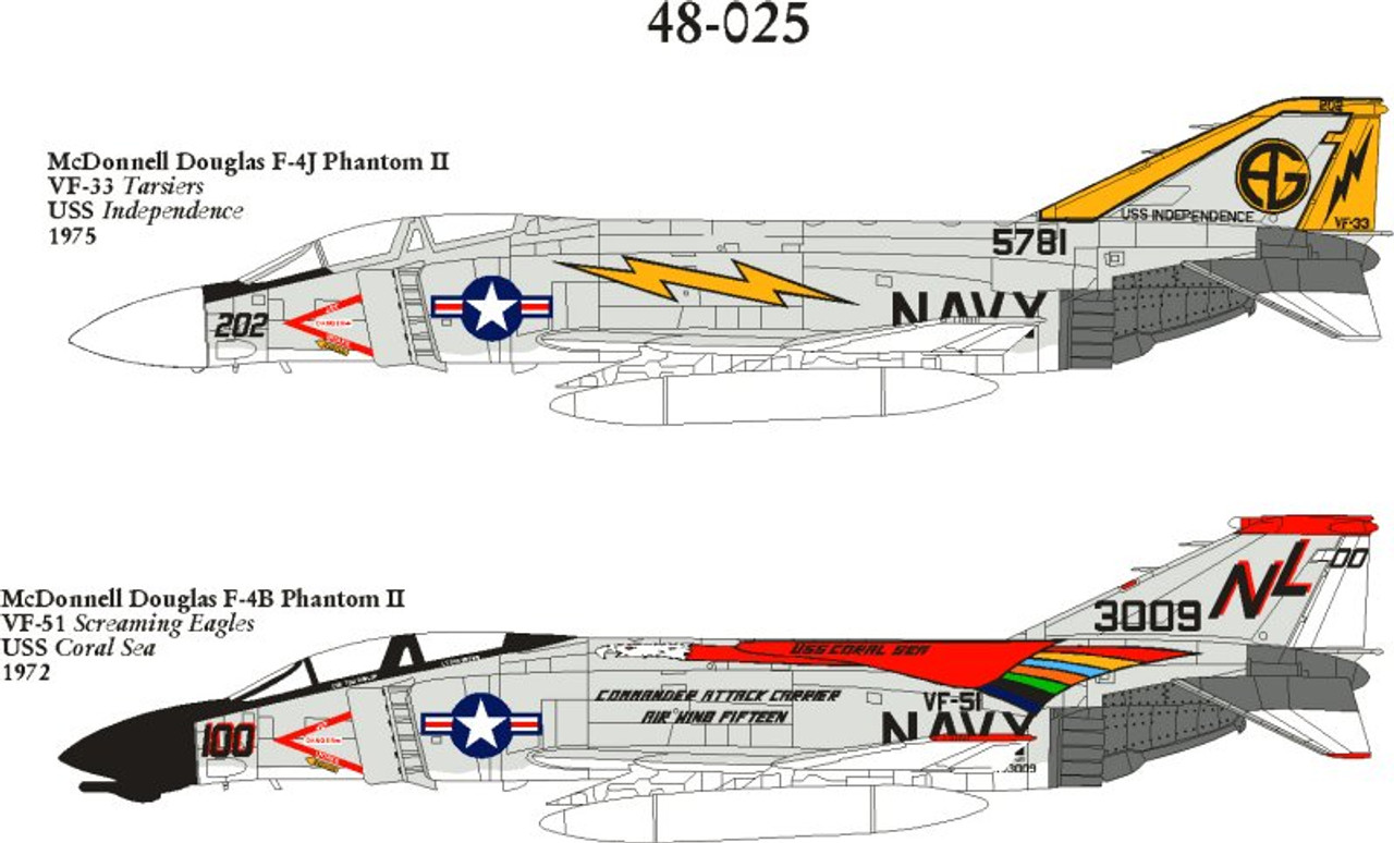 48025 - 1/48 MCDONNELL DOUGLAS F-4J & F-4B PHANTOM II