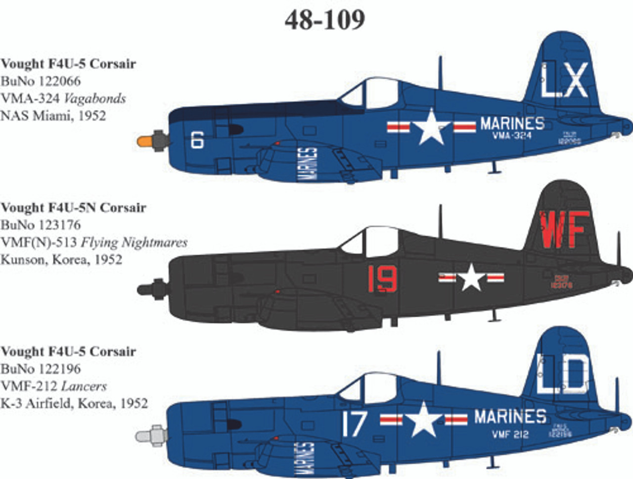 48109 - 1/48 VOUGHT F4U-5/-5N CORSAIR