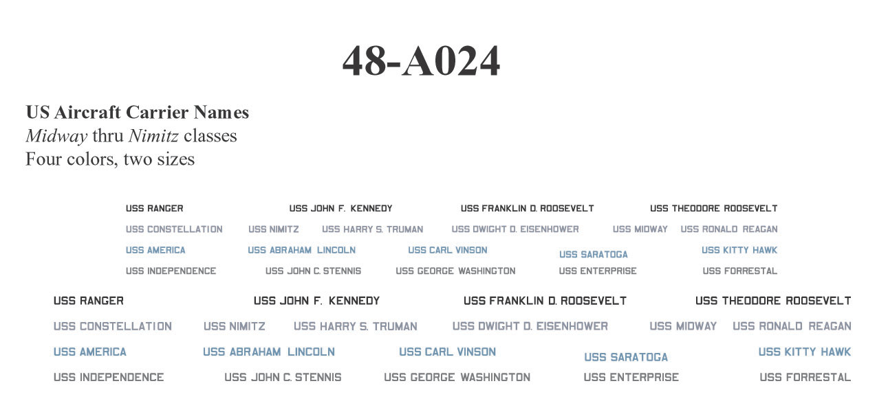 48A024 - 1/48 US AIRCRAFT CARRIER NAMES