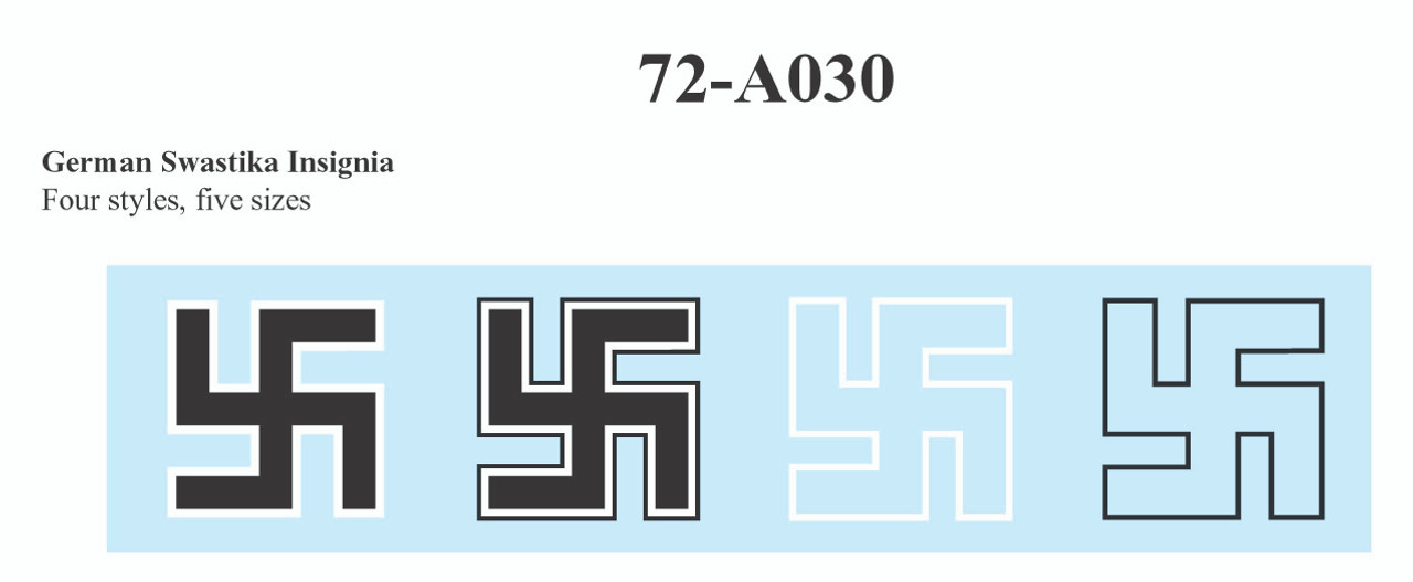 72A030 - 1/72 NATIONAL INSIGNIA GERMAN SWASTIKA