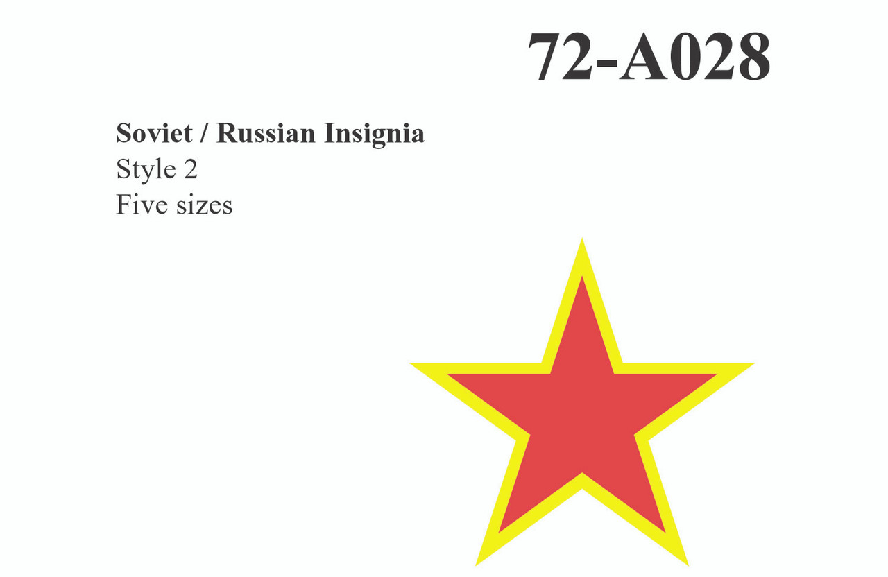 72A028 - 1/72 RUSSIAN STARS PART II (RED & YELLOW)