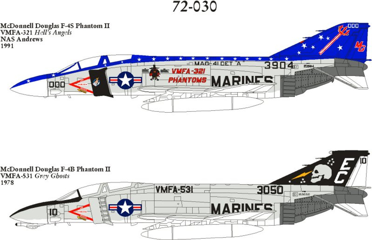 72030 - 1/72 MCDONNELL DOUGLAS F-4S, F-4N PHANTOM