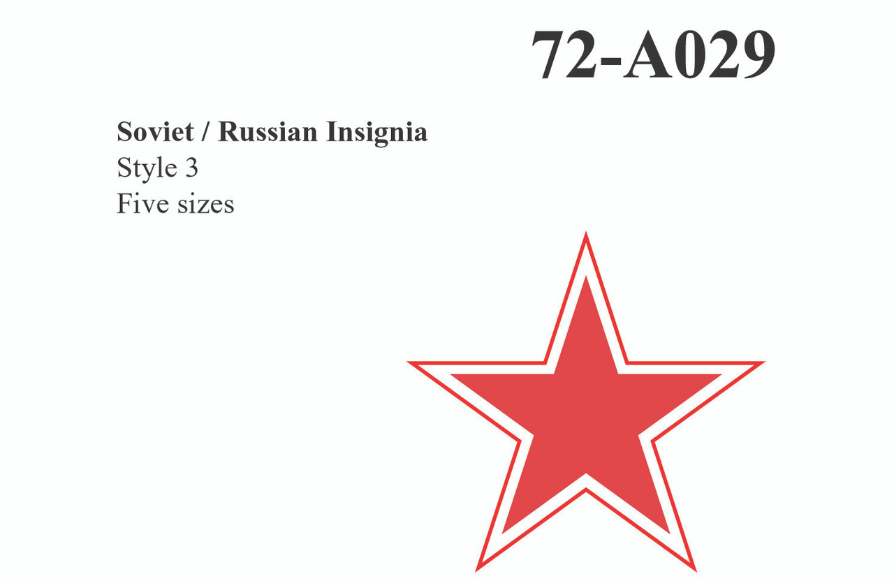 72A029 - 1/72 RUSSIAN STARS PART III (RED & WHITE)