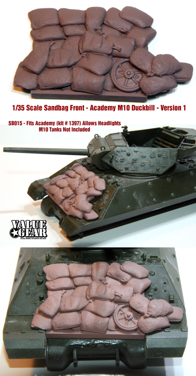 SB015 - 1/35 M10 Sandbag Fronts Academy M10 V1 (ALLOW HEADLIGHTS)