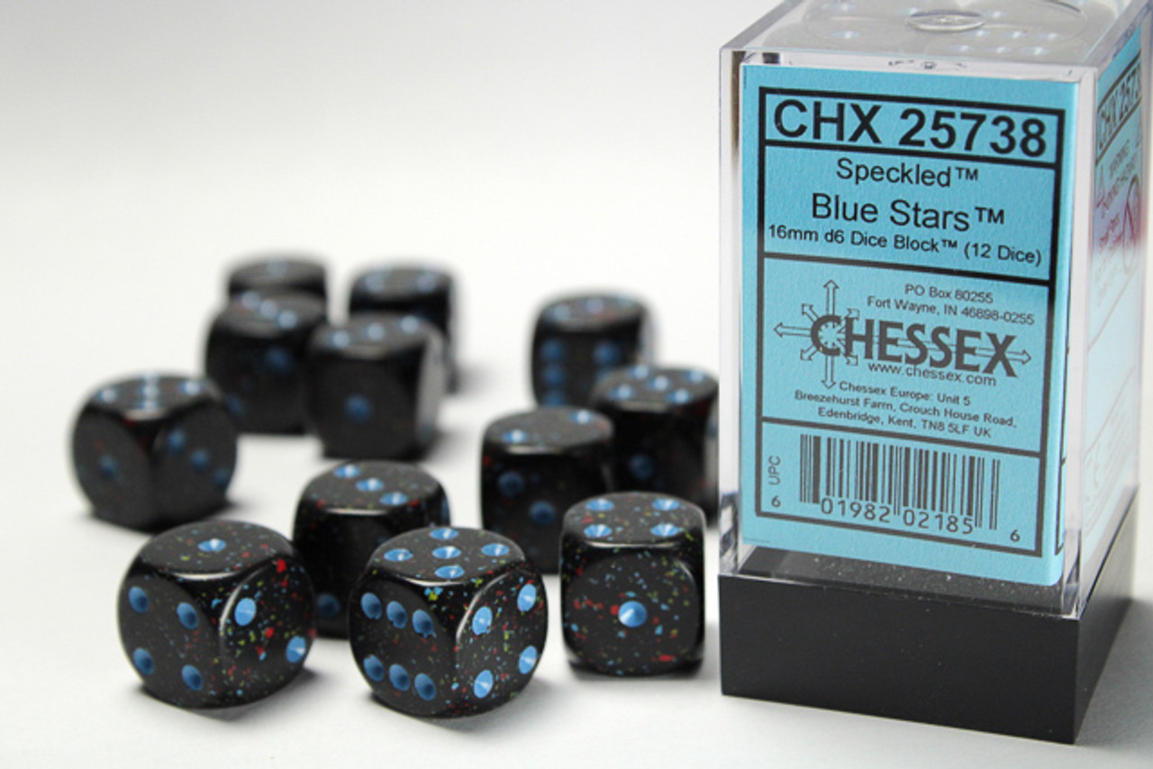 25738 - Speckled® 16mm d6 Blue Stars™ Dice Block™ (12 dice)