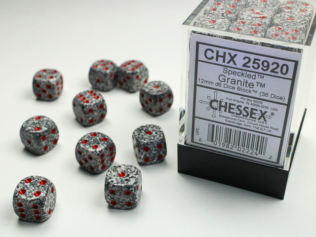 25920 - Speckled® 12mm d6 Granite™ Dice Block™ (36 dice)