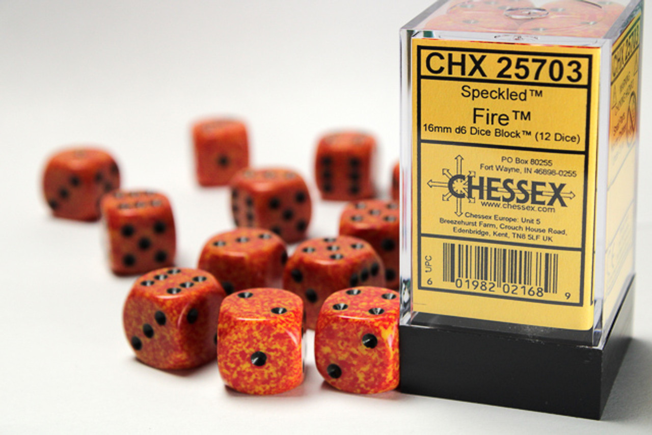 25703 - Speckled® 16mm d6 Fire Dice Block™ (12 dice)