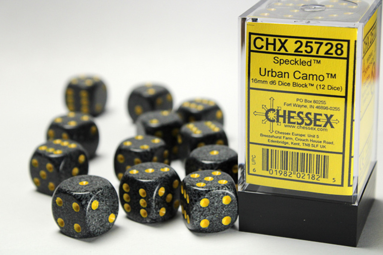 25728 - Speckled® 16mm d6 Urban Camo™ Dice Block™ (12 dice)