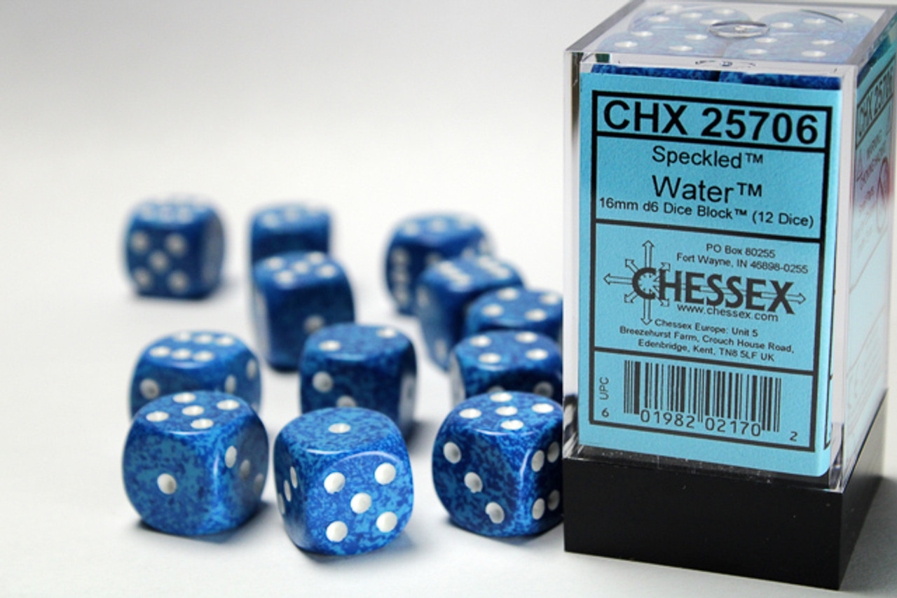 25706 - Speckled® 16mm d6 Water Dice Block™ (12 dice)