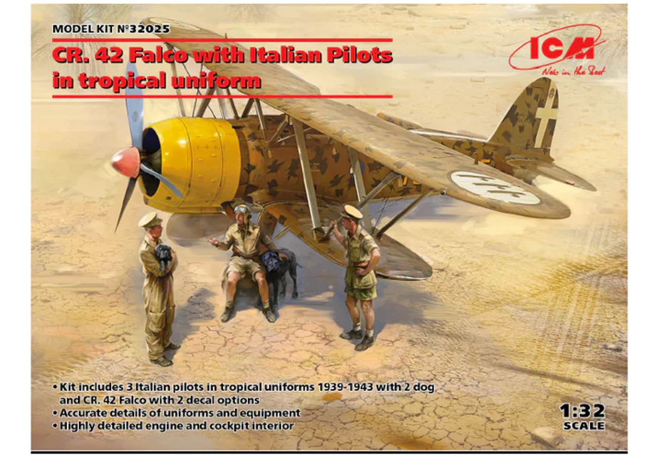 1/32 CR. 42 Falco with Italian Pilots in tropical uniform - 32025