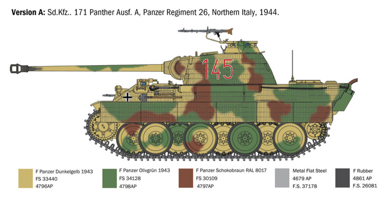 イタレリ　Sd. Kfz. 171 Panther Ausf A 1:35 1/35 SD.KFZ. 171 PANTHER AUSF.A - ITA0270 - Brookhurst Hobbies