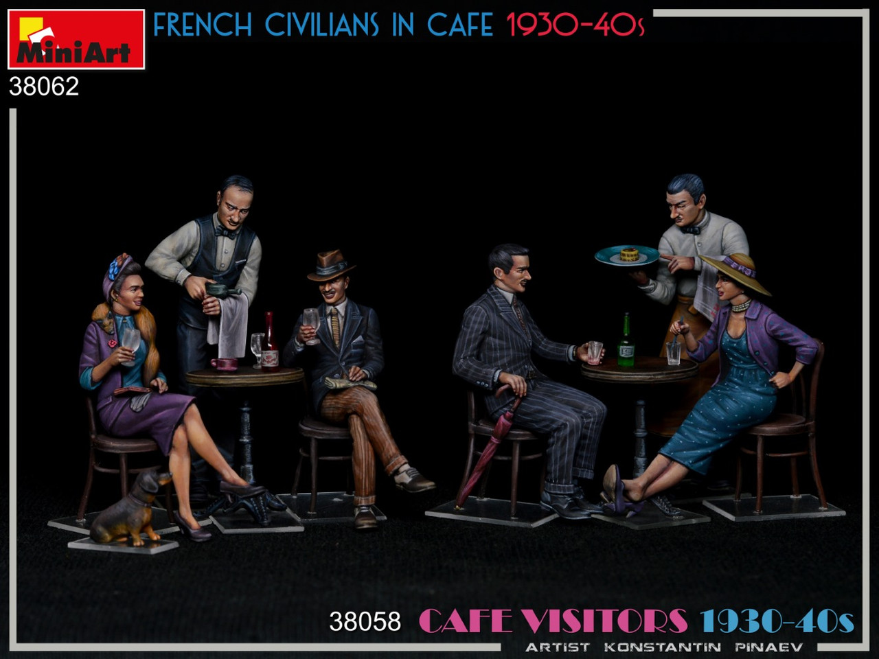 1/35 French Civilians in Cafe 1930-40s Figures - MIA38062
