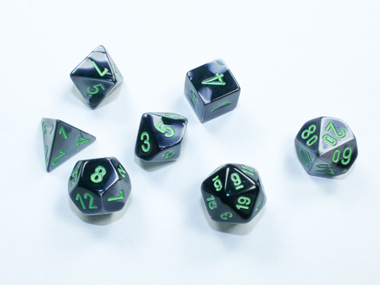 20645 - Gemini® Mini-Polyhedral Black-Grey/green 7-Die Set