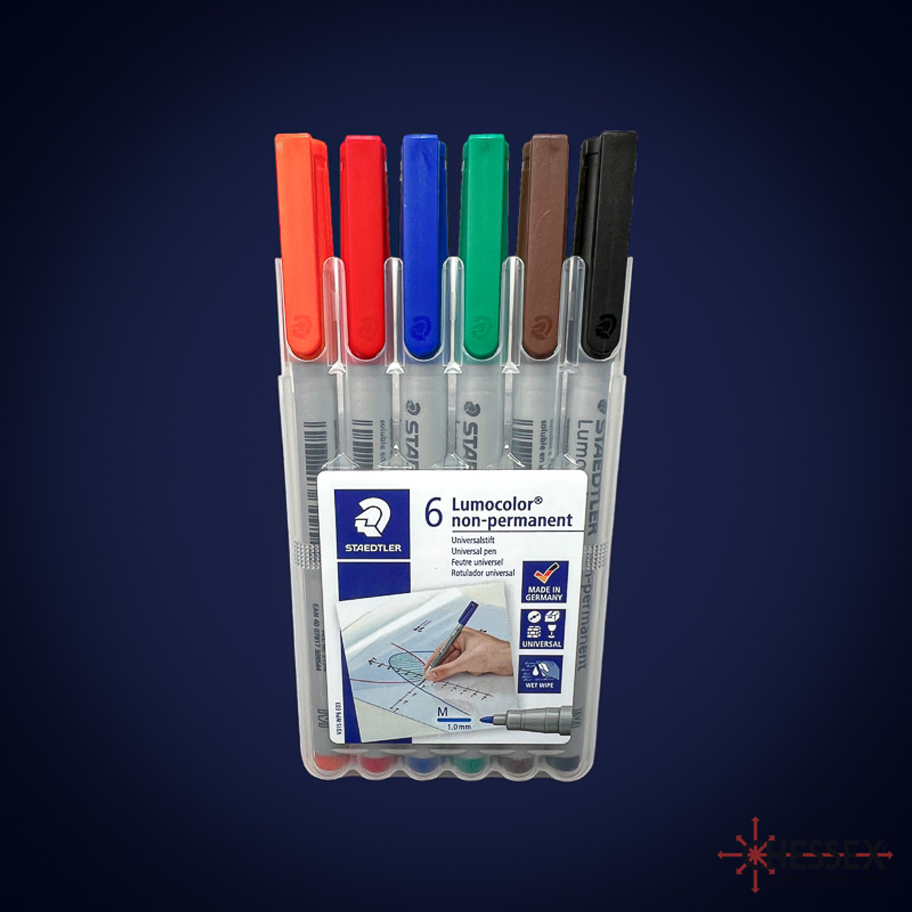 03156 - Water Soluble 6-Pack Markers Medium-Tip (1 each Red, Blue, Green,  Black, Orange, and Brown)