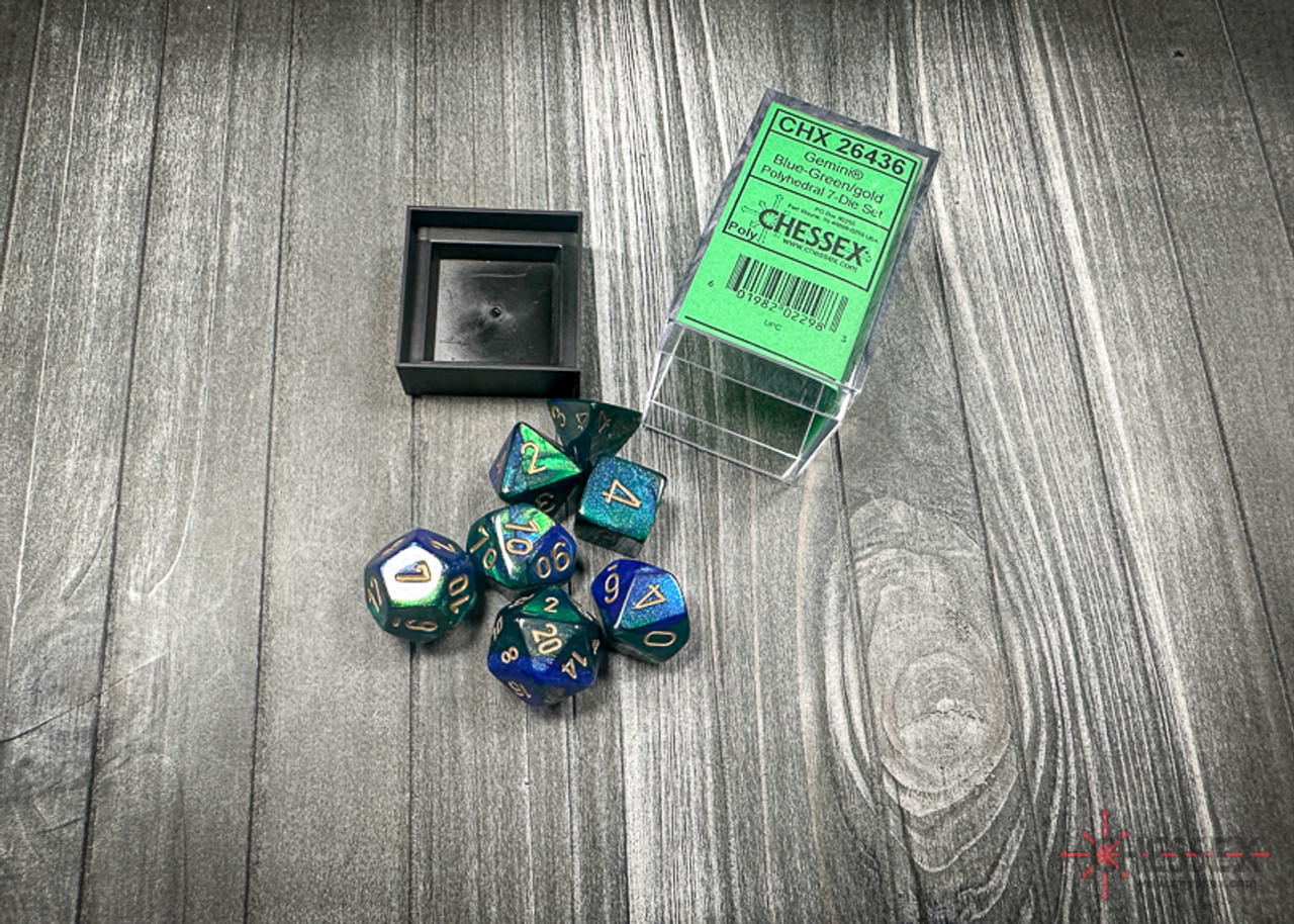 26436 - Gemini® Polyhedral Blue-Green/gold 7-Die Set