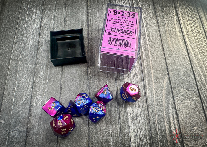 26428 - Gemini® Polyhedral Blue-Purple/gold 7-Die Set
