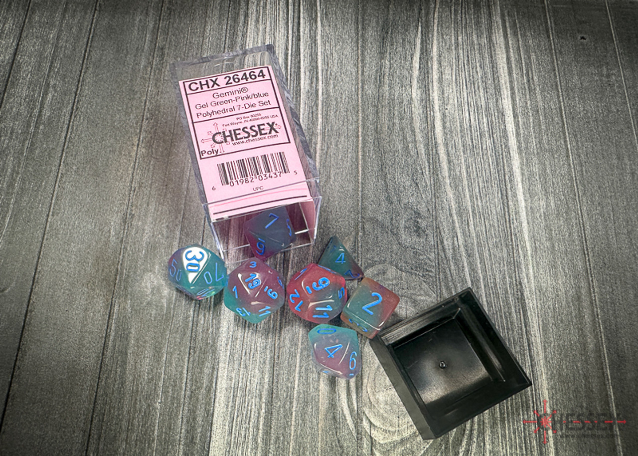 26464 - Gemini® Polyhedral Gel Green-Pink/blue Luminary™ 7-Die Set