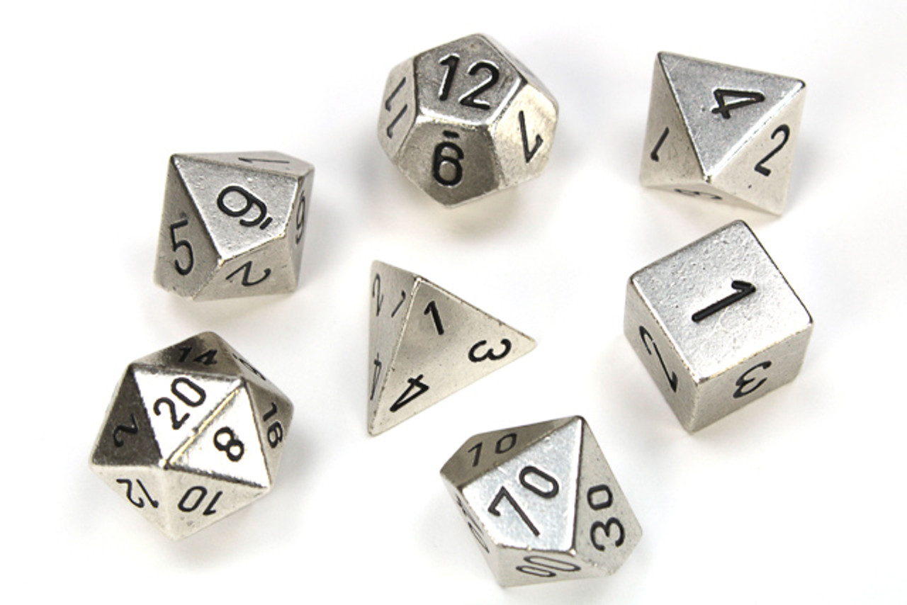 27021 - Metal Polyhedral Silver 7-Die Set