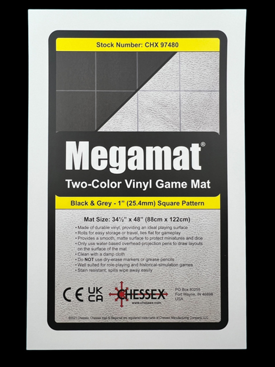97480 - Megamat® 1" Reversible Black-Grey Squares (34½" x 48" Playing Surface)