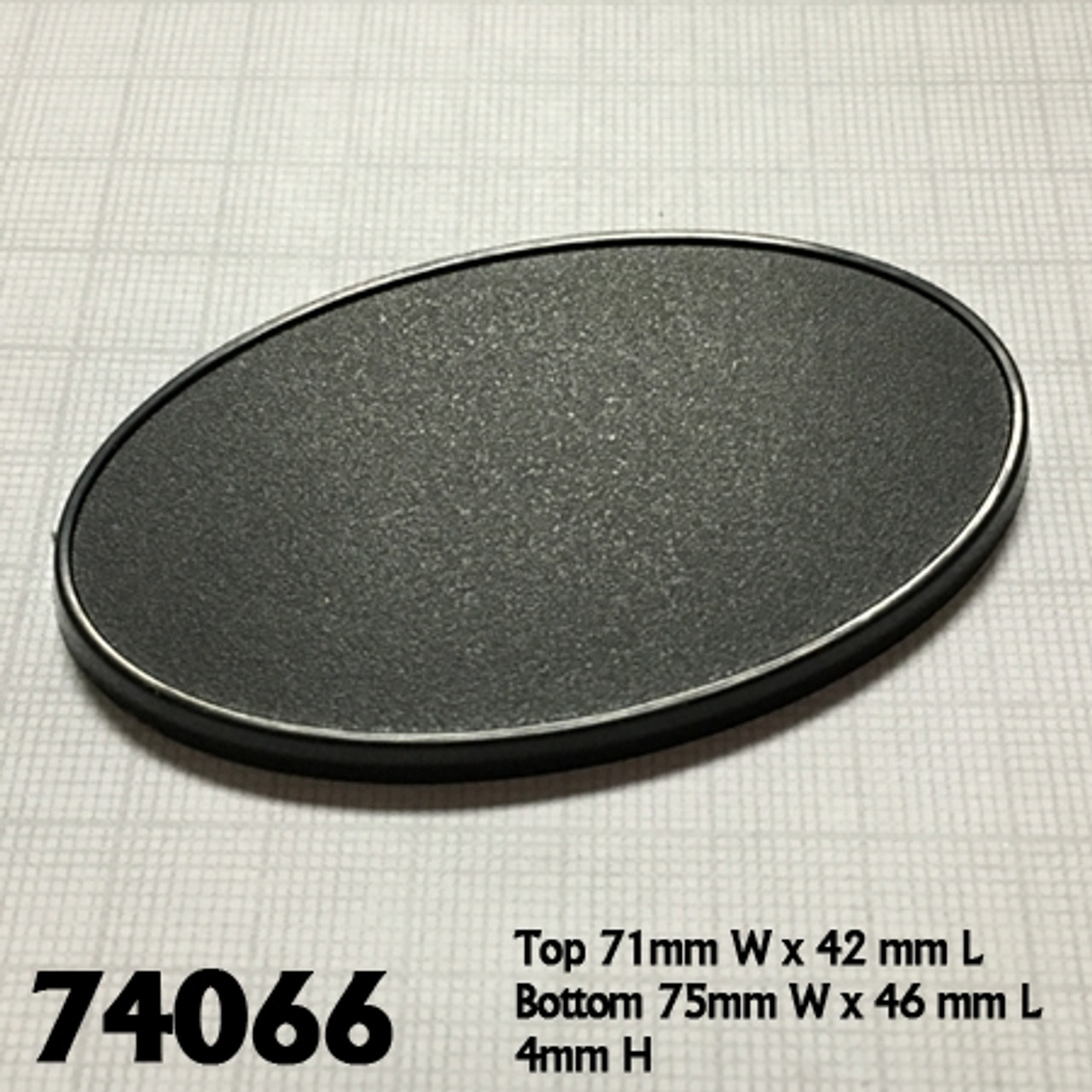 74066 - Bases: 75mm x 46mm Oval Gaming Base (10)