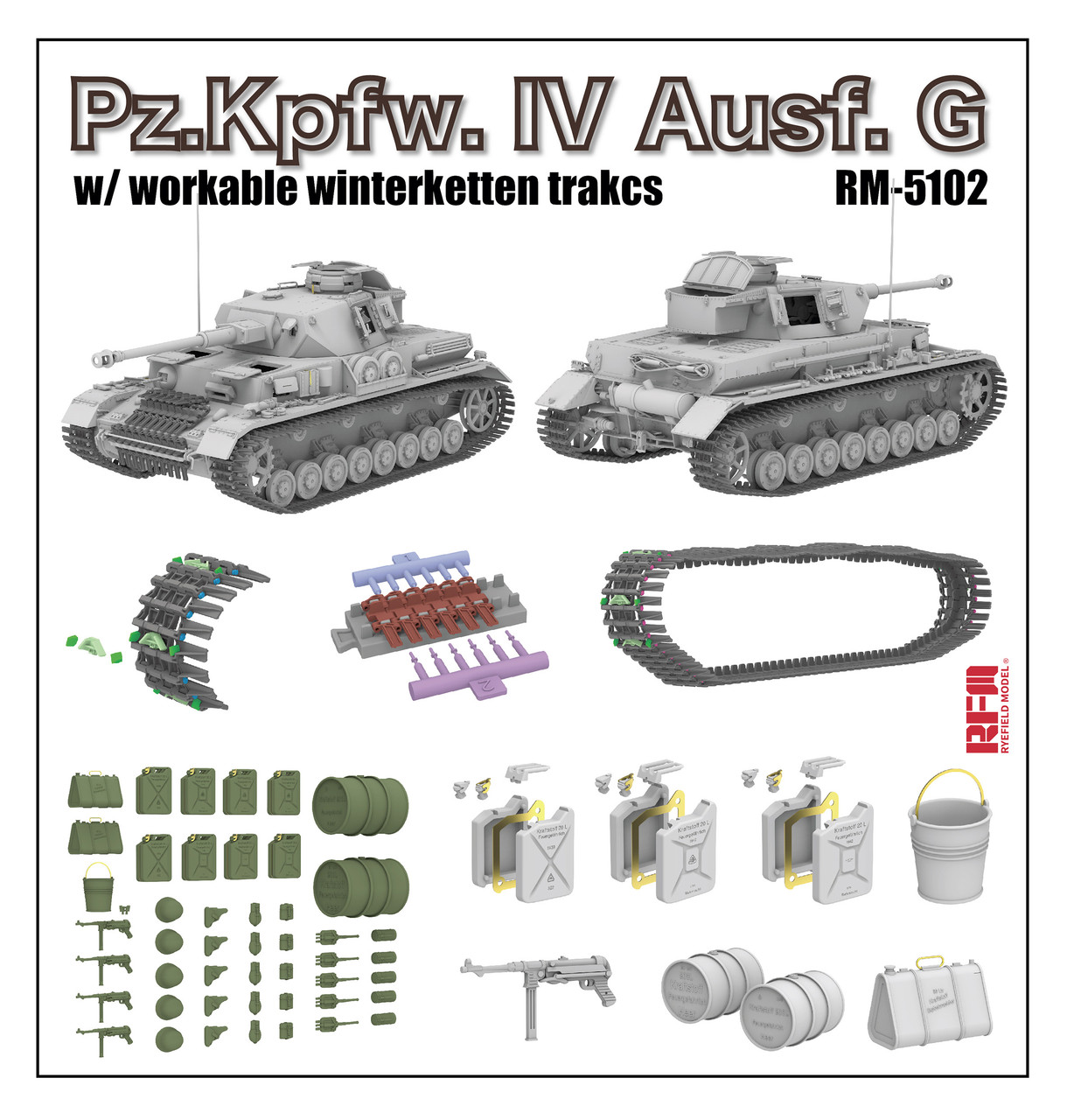 1/35 Panzer Pz.Kpfw.IV Ausf.G with Workable Winterketten Tracks (2in1) - 5102