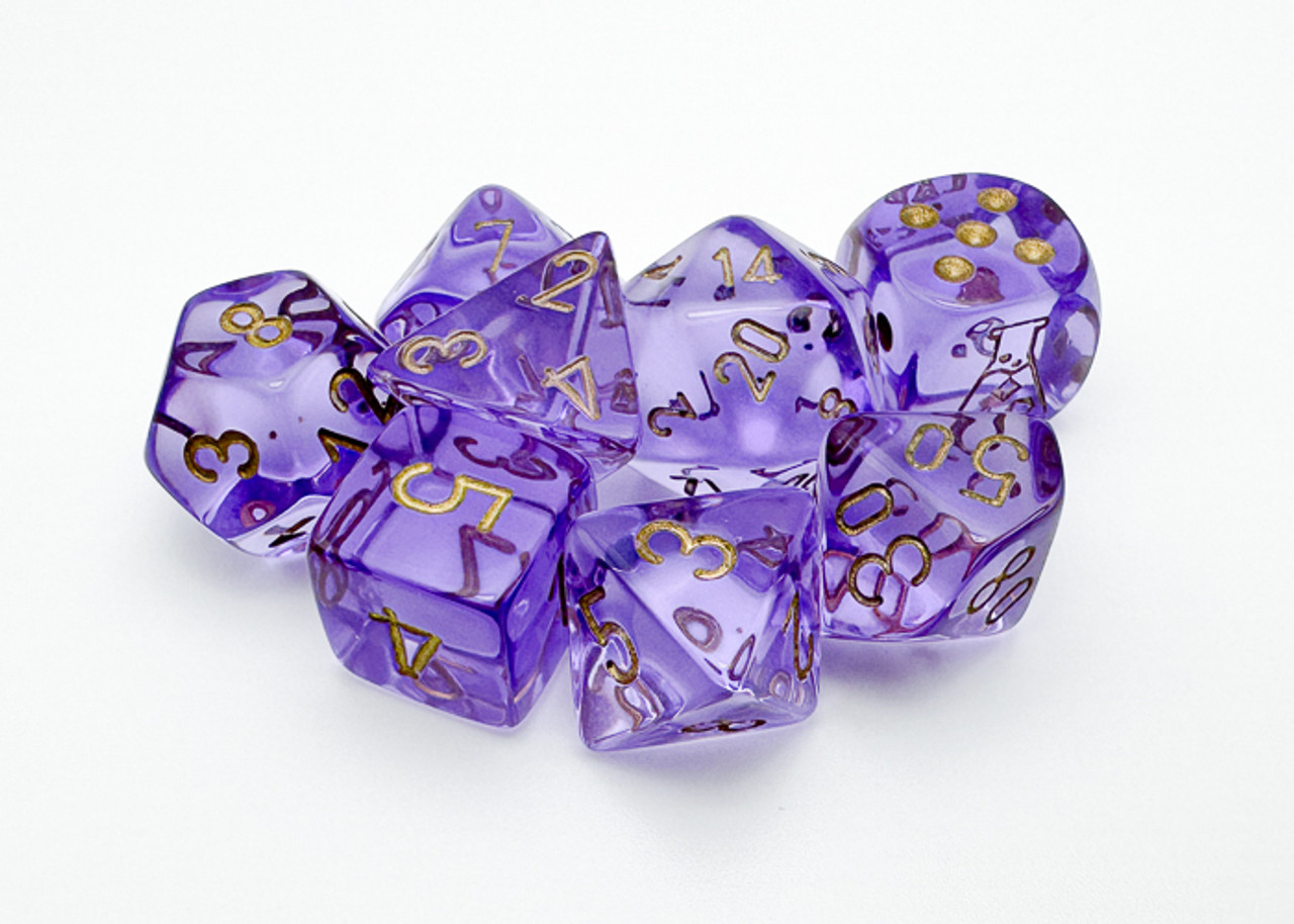 30059 - Translucent Lavender/gold Polyhedral 7-Die Set