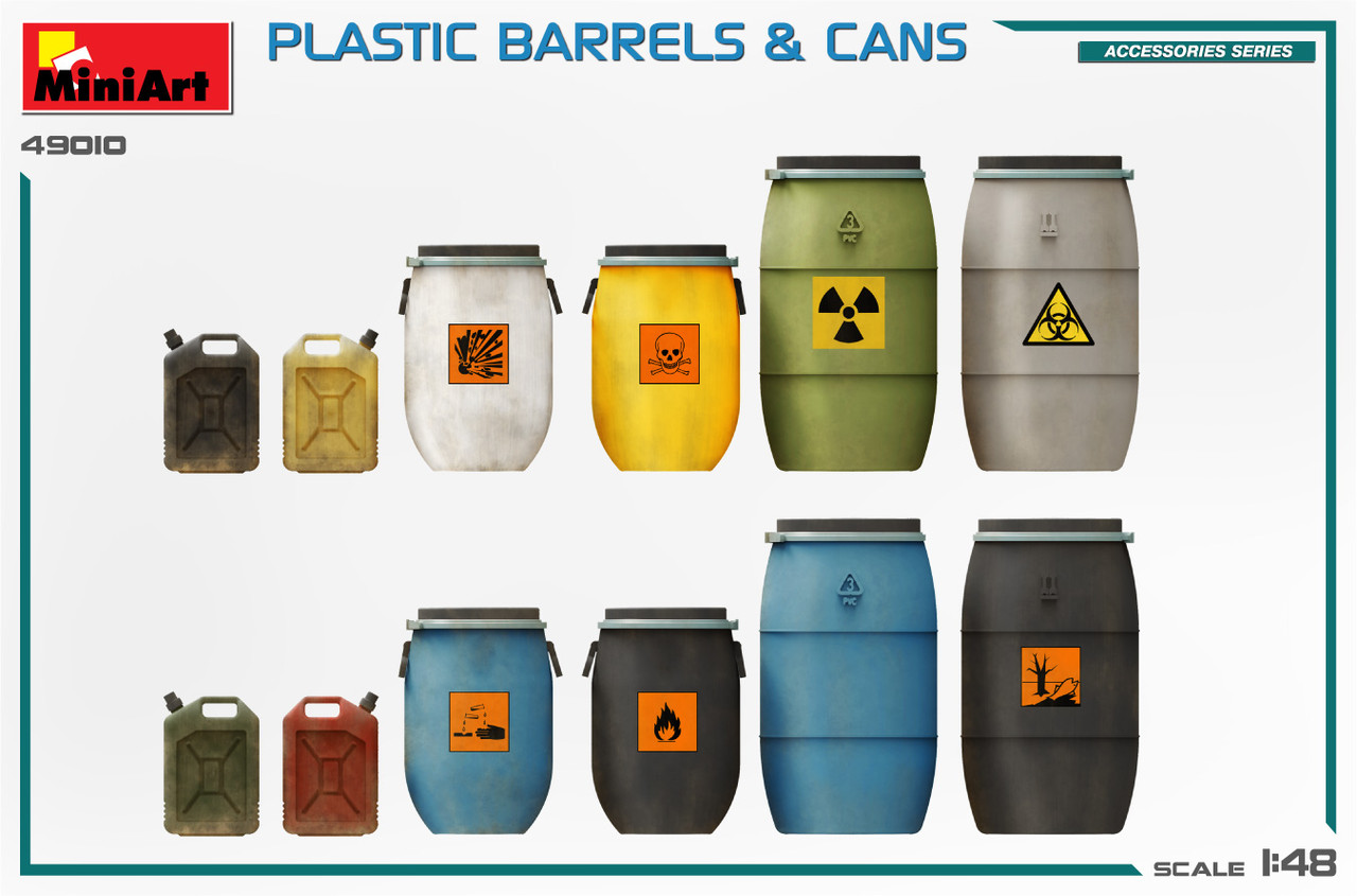 1/48 Plastic Barrels & Cans - MIA49010