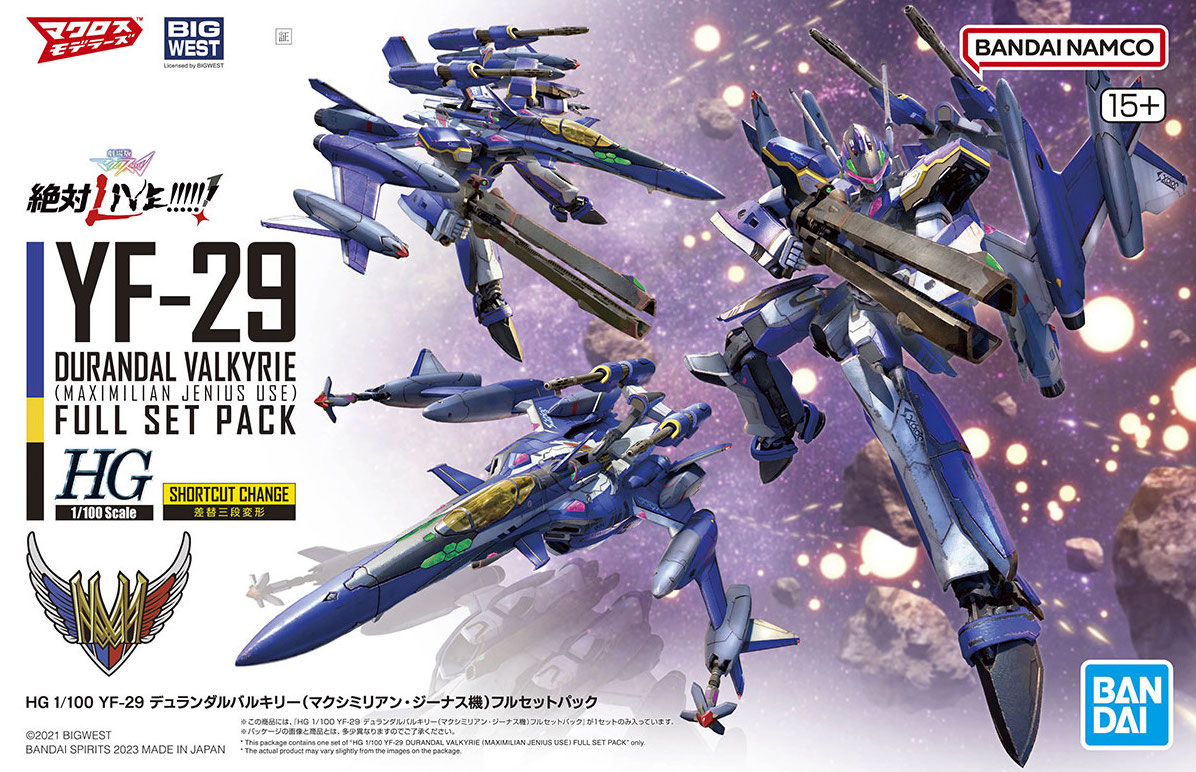 1/100 HG Yf-29 Durandal Valkyrie (Maximilian Jenius Use) Full Set Pack