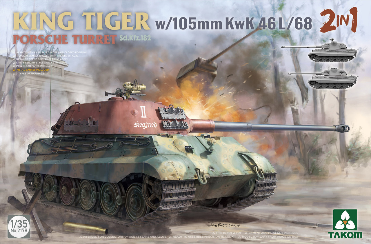1/35 Sd.Kfz.182 King Tiger with 105mm KwK 46L/68 Porsche Turret - 2178