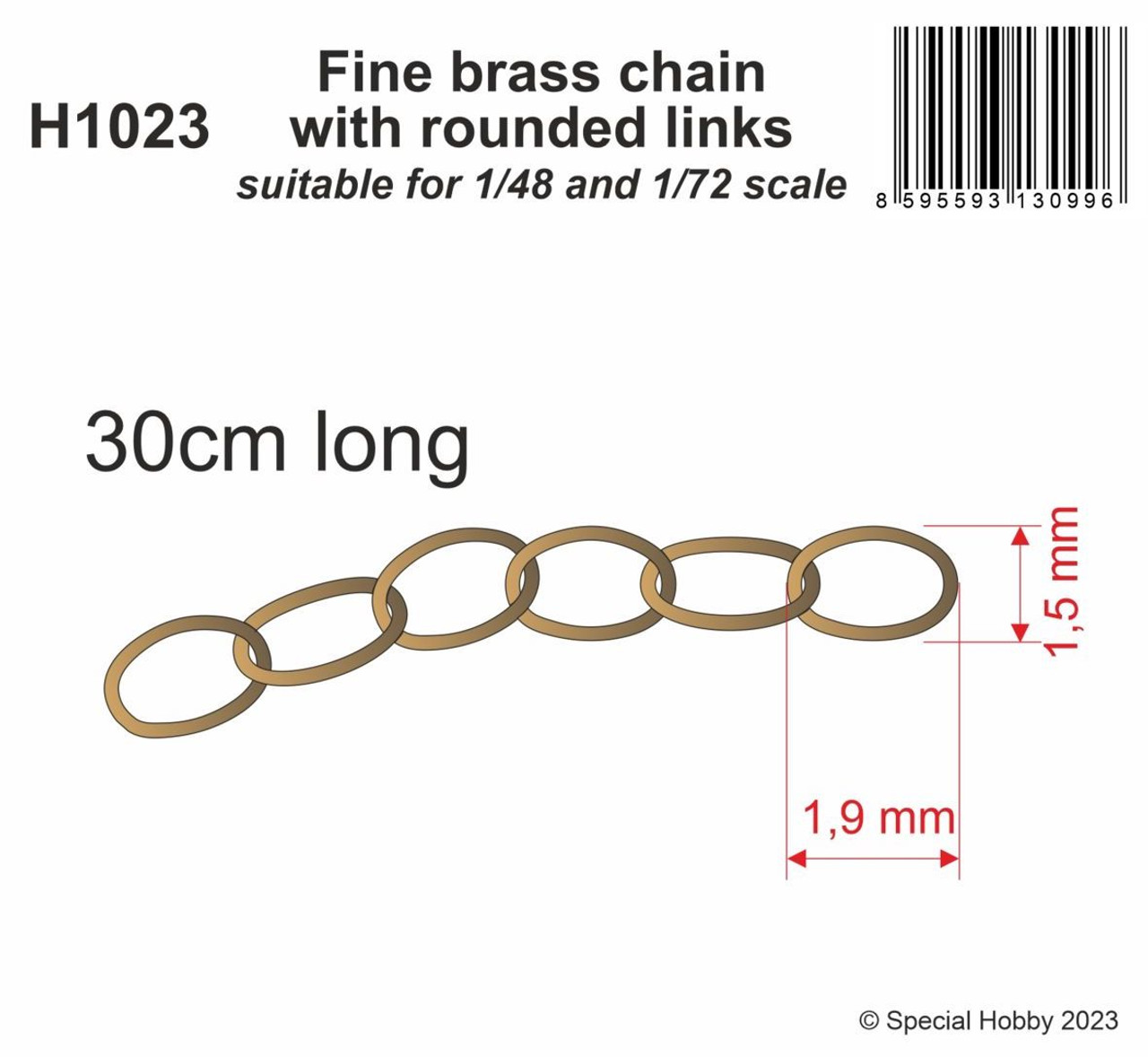 1/48 - 1/72 Fine brass chain with rounded links - H1023