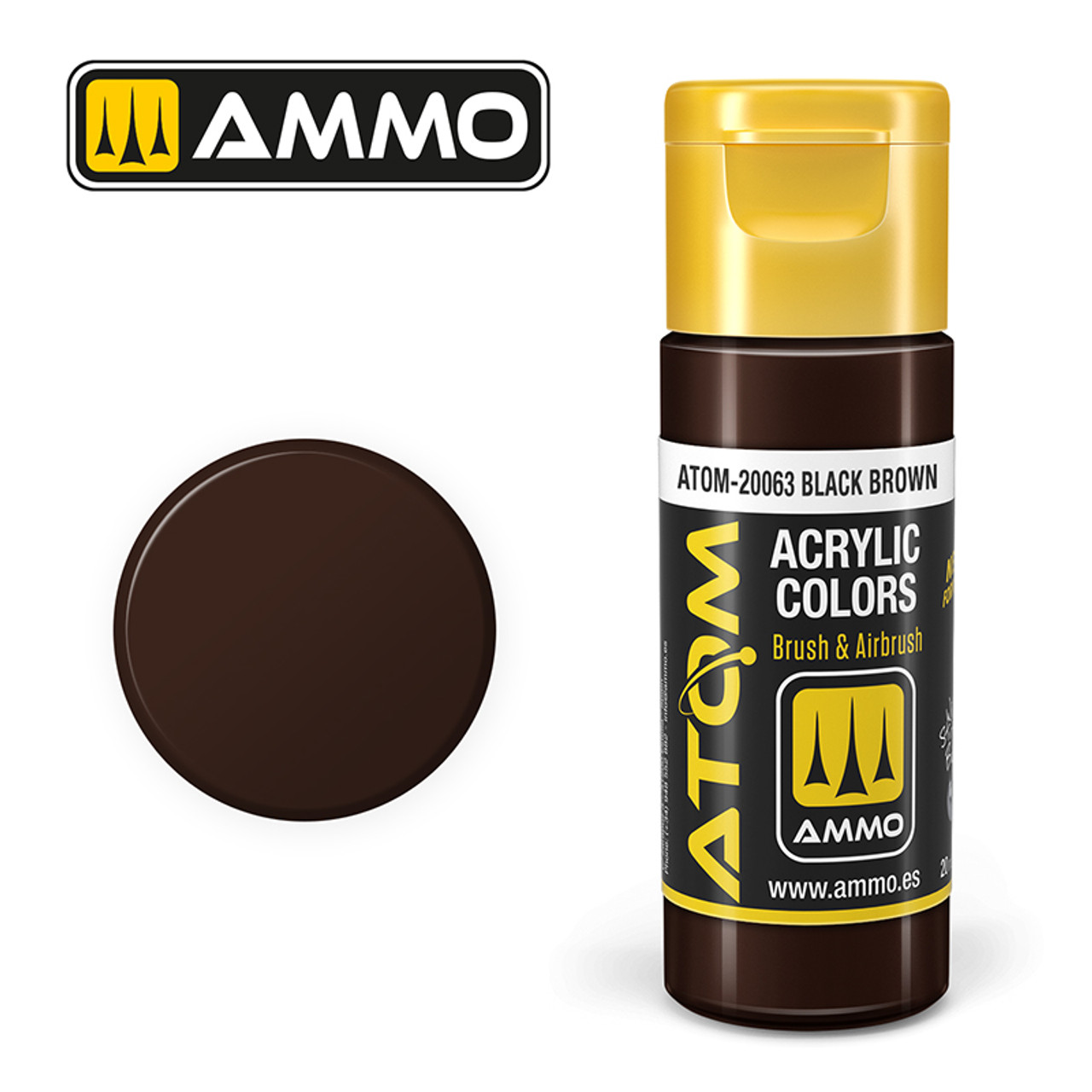 20063 ATOM Acrylic Paint - Black Brown (20ml)