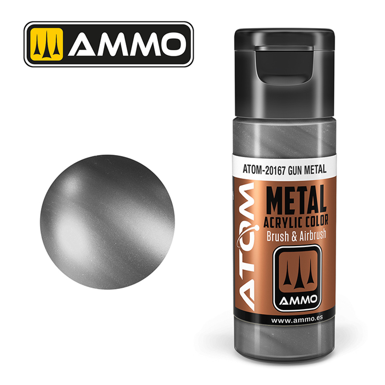 20167 ATOM Acrylic Paint - ATOM METALLIC Gun Metal (20ml)