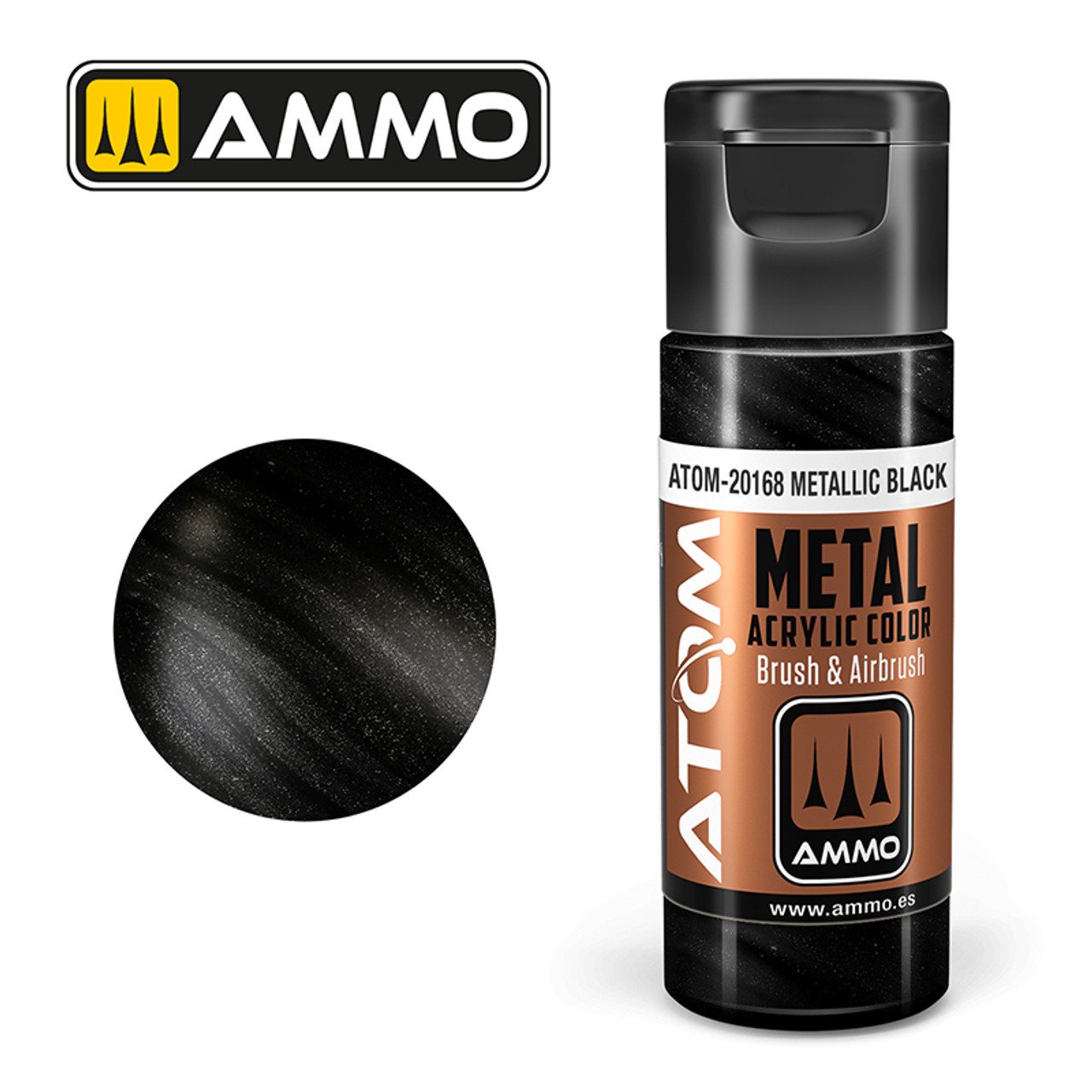 20168 ATOM Acrylic Paint - ATOM METALLIC Black (20ml)