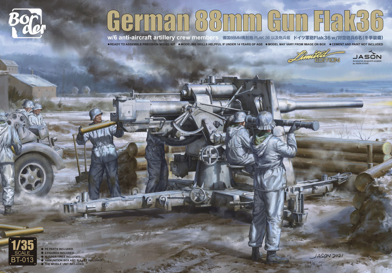 1/35 German 88mm Gun Flak36 w/6 Anti-Aircraft Artillery Crew Members