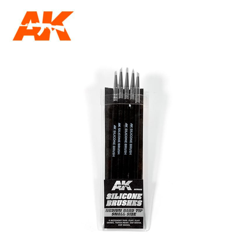 Silicone Brushes - Medium Hard Tip, Small (Set of 5) - AK9085