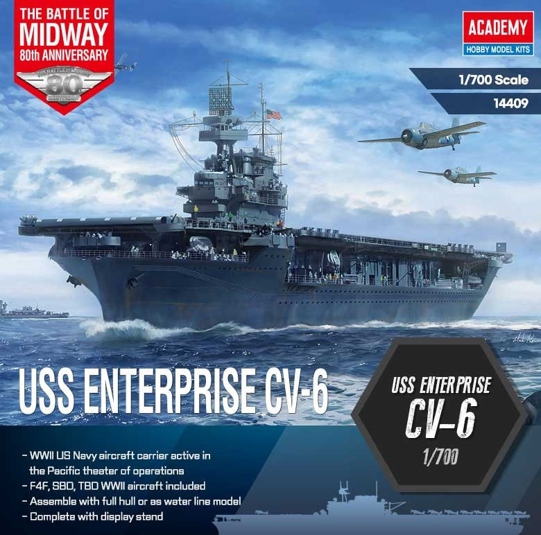 1/700 USS ENTERPRISE CV-6 BATTLE MIDWAY - 14409