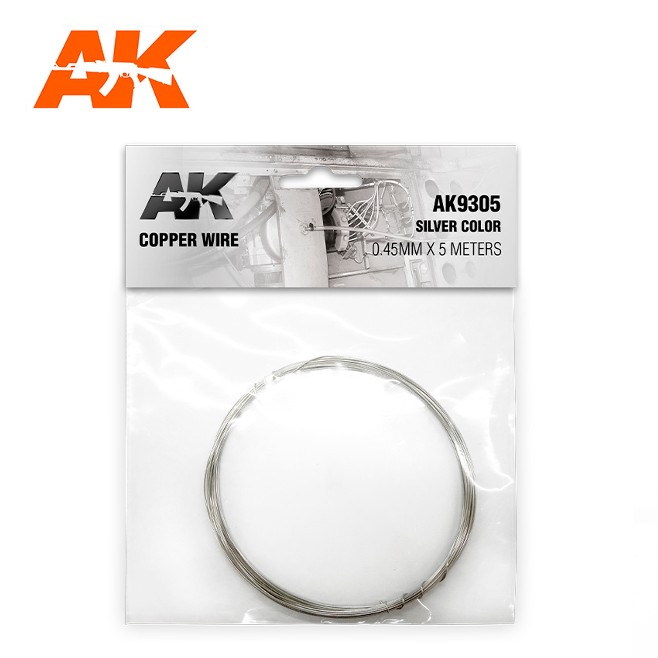 AK9305 - Copper Wire 0.45mm X 5 Meters Silver Color