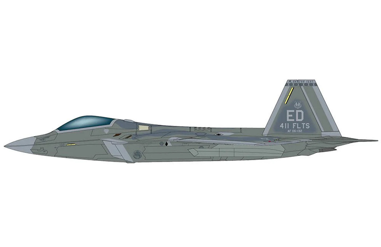 1/72 F-22 Raptor (with stealthy pods) AF06-132, 411 FLTS, Edwards AFB, 2022 - HA2829