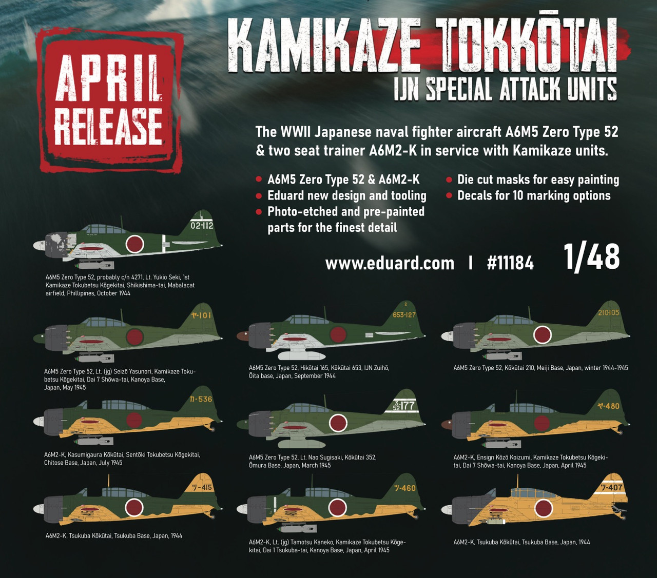 1/48 Kamikaze Tokkotai Mitsubishi A6M5 Zero Model 52 and Zero A6M2