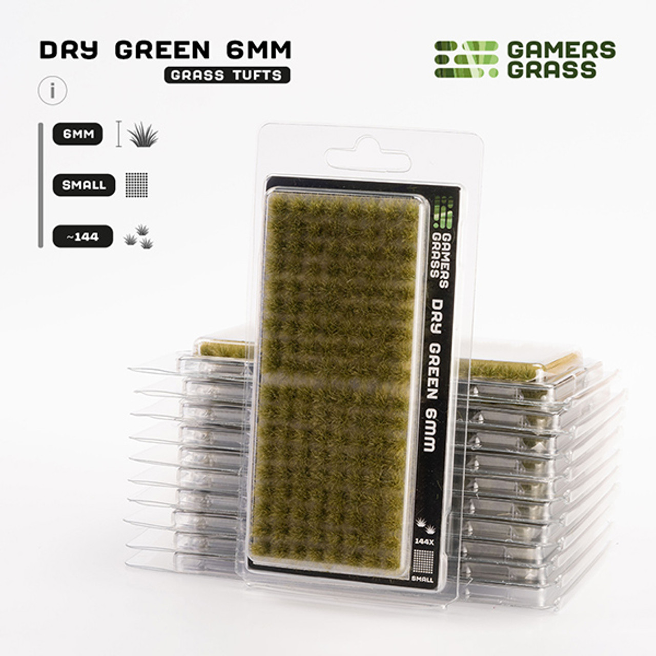 GGR6DGS - Grass Tufts:  Dry Green 6mm - Small