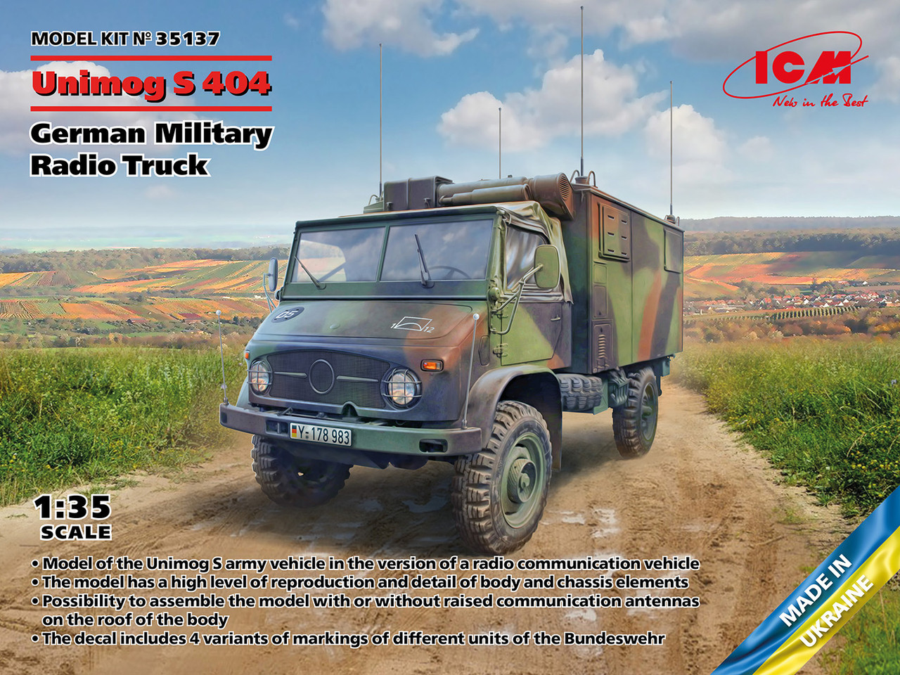 1/35 Unimog S 404, German Military Radio Truck, Vehicle