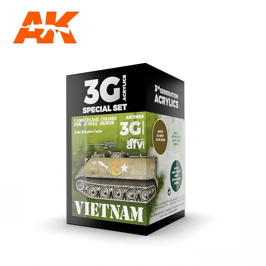 3G Set: Vietnam Colors Camouflage Colors for Jungle Armor