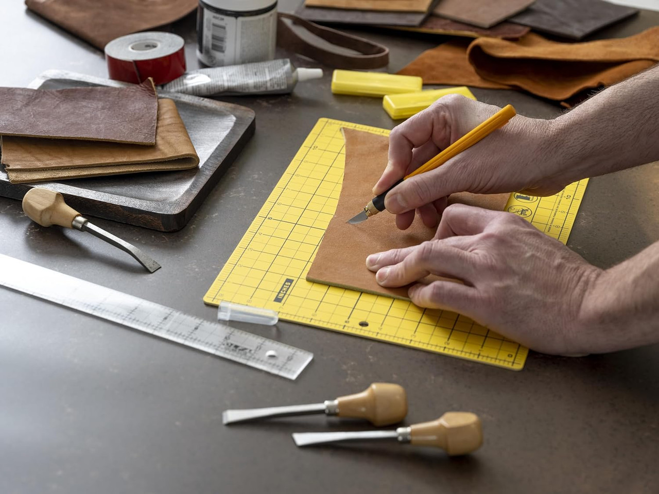 OLFA CM-9X12-01/YEL 9" x 12" Double Sided Cutting Mat, Yellow