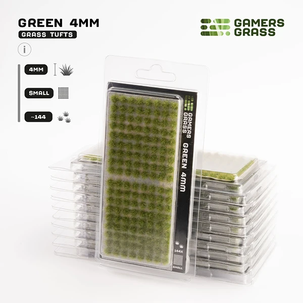 GGR4GS - Grass Tufts:  Green 4mm - Small