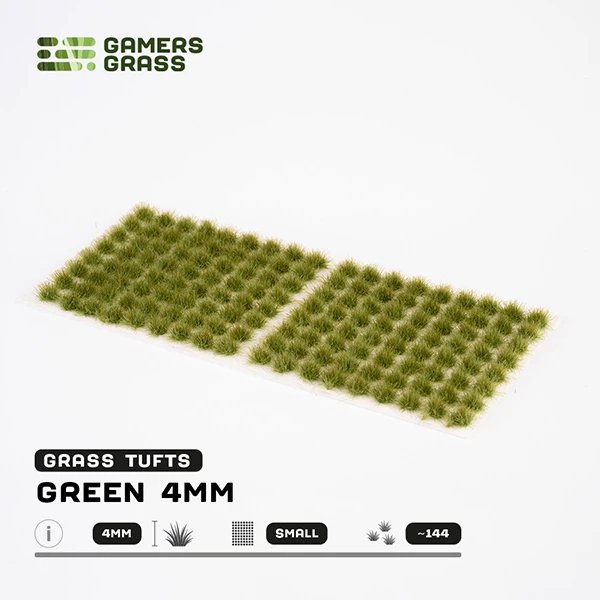 GGR4GS - Grass Tufts:  Green 4mm - Small