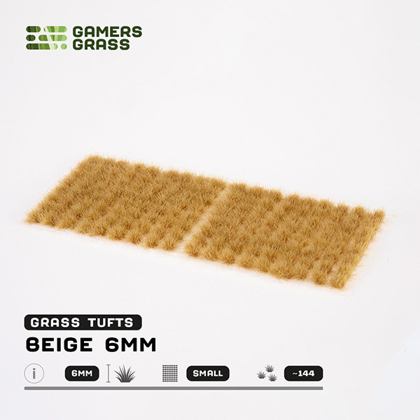 GGR6BES - Grass Tufts:  Beige 6mm - Small