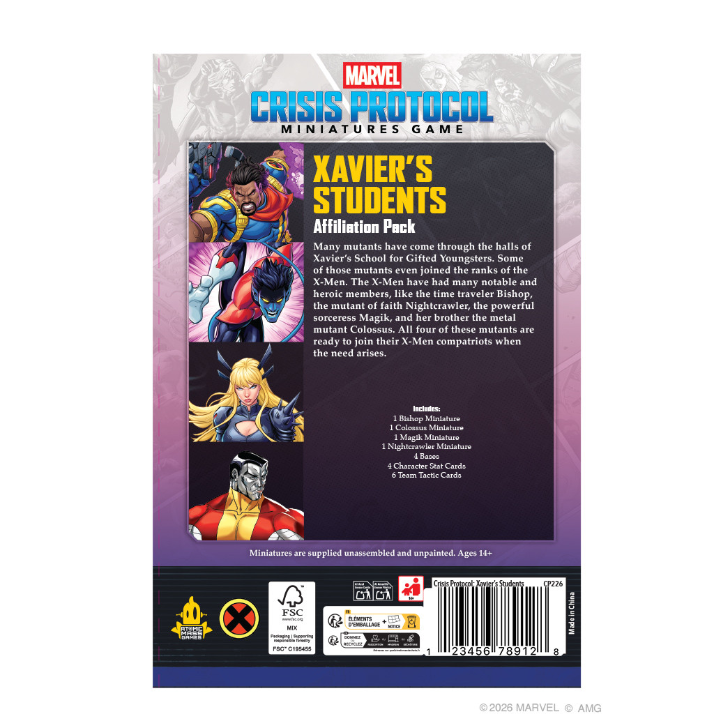 [PREORDER] CP226 - MARVEL CRISIS PROTOCOL: Xavier’s Students Affiliation Pack