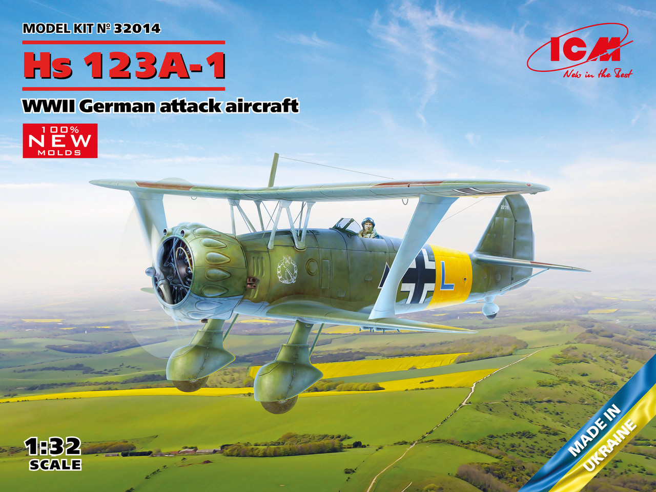 1/32 Hs 123A-1, WWII German Attack Aircraft
